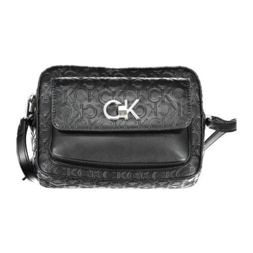 Calvin Klein Svart Axelväska med Dragkedja Black, Dam