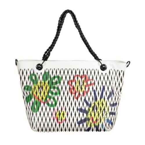 Desigual Vit Axelväska med Kedjehandtag Multicolor, Dam