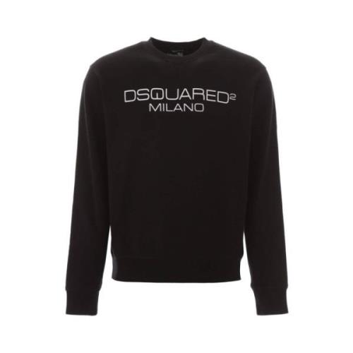 Dsquared2 Svart Sweatshirt Cool Fit 100% Bomull Black, Herr