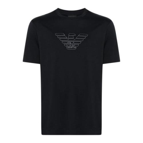 Emporio Armani Stiliga T-shirts och Polos med Logobrodyr Blue, Herr