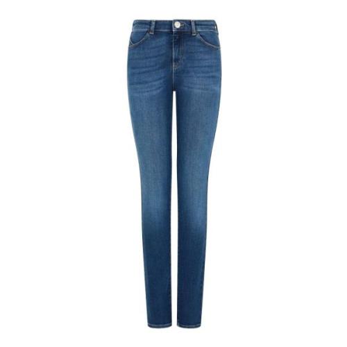 Emporio Armani Hög Midja Skinny Jeans Blue, Dam