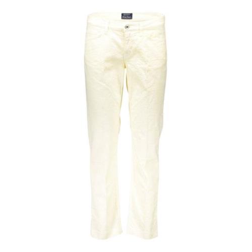 Gant Vit Bomull Denim Byxor White, Dam