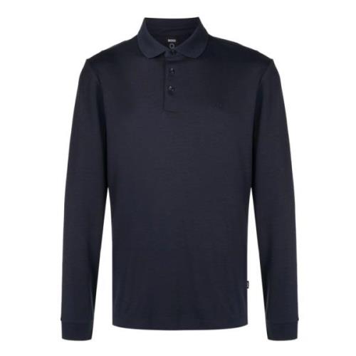 Hugo Boss Bomullspolotröja med broderat logotyp Blue, Herr