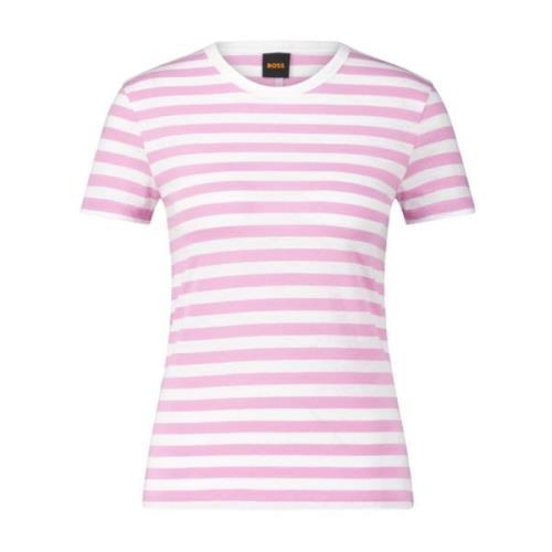 Hugo Boss Randig Bomull T-shirt Pink, Dam