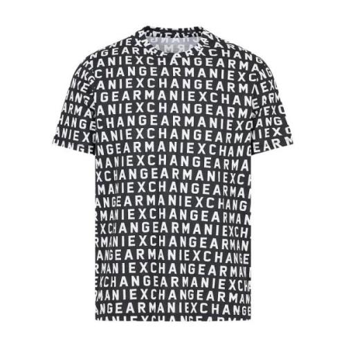 Armani Exchange Logo TShirt - All Over Print Multicolor, Herr