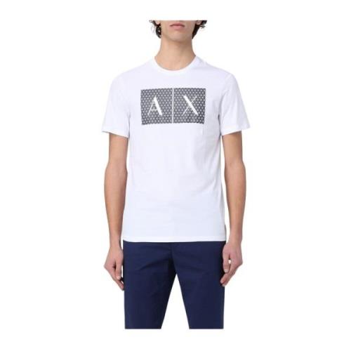 Armani Exchange Logotyp Bomull T-shirt - Vit White, Herr