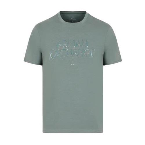 Armani Exchange Grön Logo Print Bomull T-shirt Green, Herr