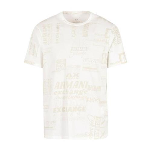 Armani Exchange Logo Print Bomull T-shirt White, Herr