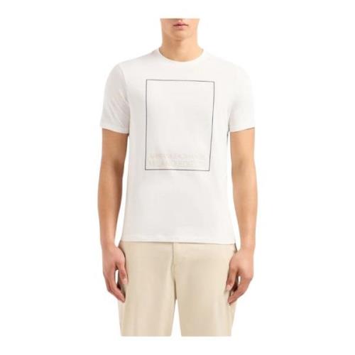 Armani Exchange Bomull Logo Relief T-shirt White, Herr