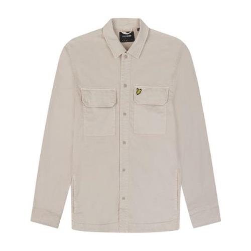 Lyle & Scott Färgad Overshirt Vävda Skjortor Beige, Herr