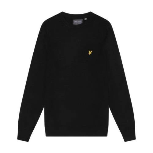 Lyle & Scott Merino Blend Crew Neck Pullover Black, Herr