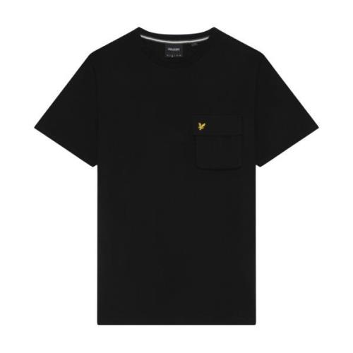 Lyle & Scott Vävd ficka t-shirt Black, Herr