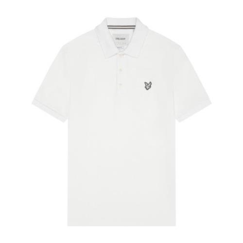 Lyle & Scott Flatback Pique Polo Shirt White, Herr