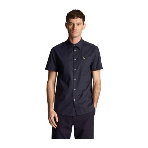 Lyle & Scott Kortärmad Poplin Skjorta Blue, Herr