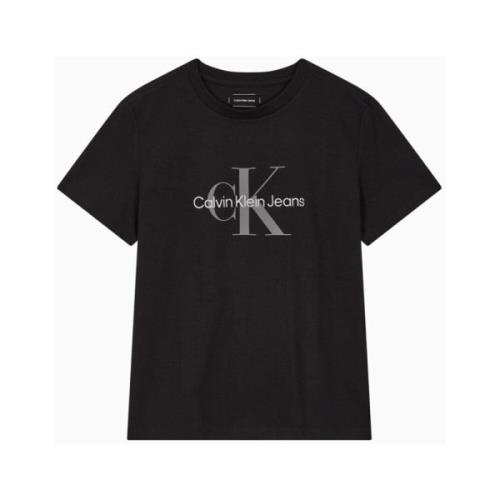 Calvin Klein Jeans Kortärmad Logo Fram Herr T-shirt Black, Herr