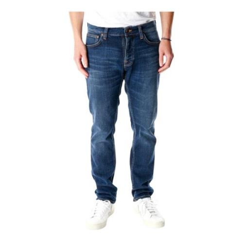 Nudie Jeans Slim Straight Fit Jeans med Comfort Stretch Blue, Herr