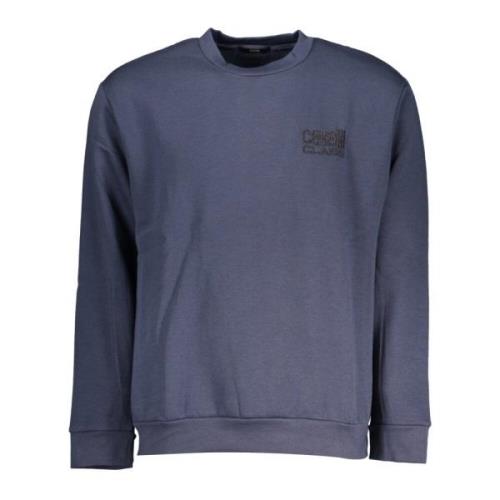 Cavalli Class Blå Långärmad Broderad Sweatshirt Blue, Herr