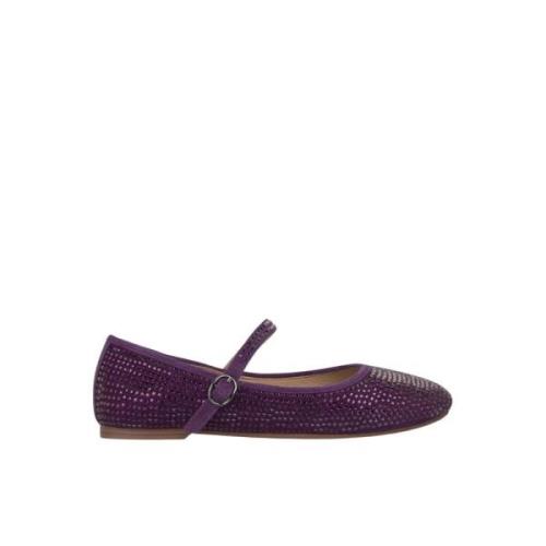 Alma EN Pena Glitter Ballerina Platta Skor Purple, Dam