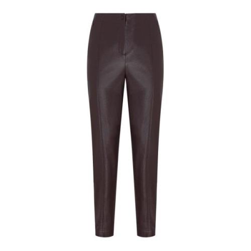 Patrizia Pepe Bordeaux Läder Skinny Byxor Purple, Dam