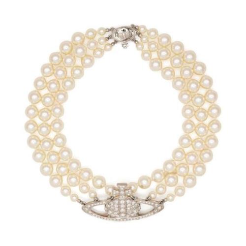 Vivienne Westwood Kristall Lagers Orb Armband Beige, Unisex