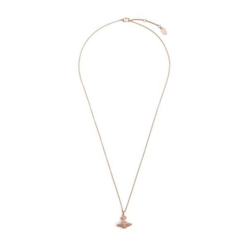 Vivienne Westwood Signatur Orb Rose Guld Kedja Halsband Pink, Unisex