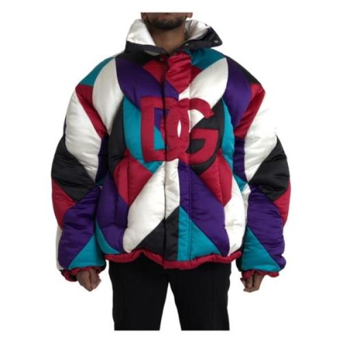 Dolce & Gabbana Multifärgad Logo Windbreaker Jacka Multicolor, Herr