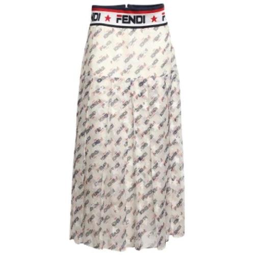 Fendi Vintage Pre-owned Silke nederdelar White, Dam