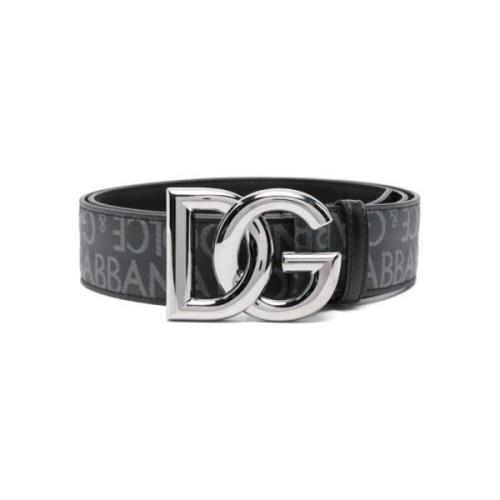 Dolce & Gabbana Logo-spänne detalj jacquard bälten Black, Herr