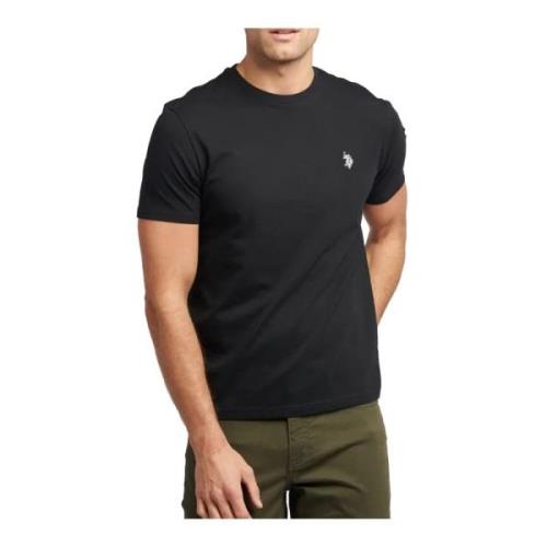 U.s. Polo Assn. Broderad Logotyp Bomull T-shirt Svart Black, Herr