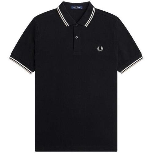 Fred Perry Slim Fit Twin Tipped Polo Black, Herr