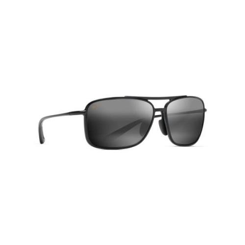 Maui Jim Fyrkantiga Svarta Solglasögon Kaupo GAP 437 Black, Unisex