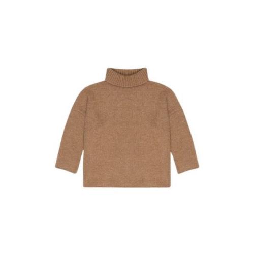 The New Society Oversized Ribbed Neck Jumper Brown, Dam