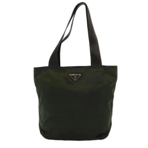 Prada Vintage Pre-owned Tyg totevskor Green, Dam