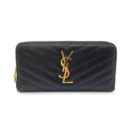 Yves Saint Laurent Vintage Pre-owned Laeder plnbcker Black, Dam