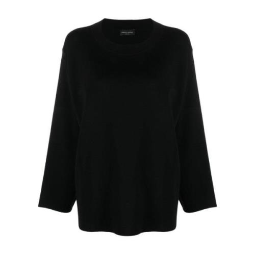 Roberto Collina Stilig Pullover Girocollo Black, Dam