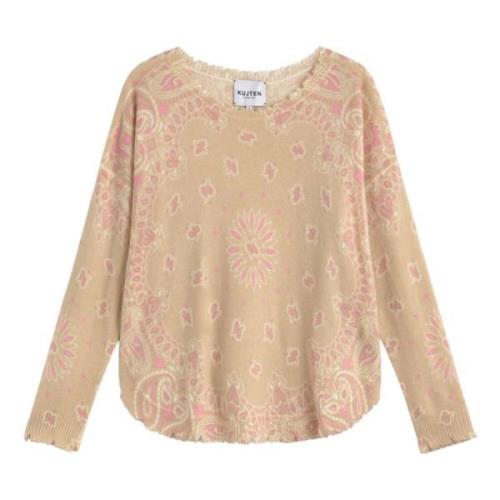 Kujten Mandala Oversized Sweater Beige, Dam