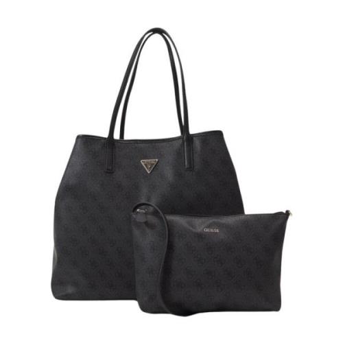 Guess 2i1 Eco PU Läder Toteväska - Victtoria Black, Dam