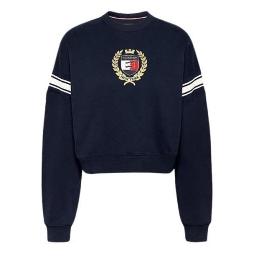 Tommy Hilfiger Blå College Stil Tröja Blue, Dam