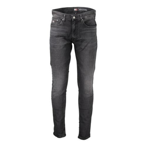 Tommy Hilfiger Svarta Denim Slim Jeans med Broderi Black, Herr