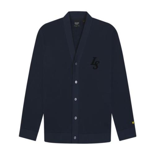 Lyle & Scott Klubbemblem Baseball Cardigan Blue, Herr