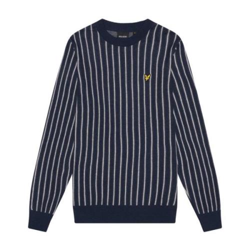 Lyle & Scott Randig Crew Neck Tröja Blue, Herr