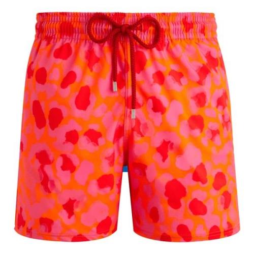 Vilebrequin Leopardmönstrade Badshorts Orange, Herr