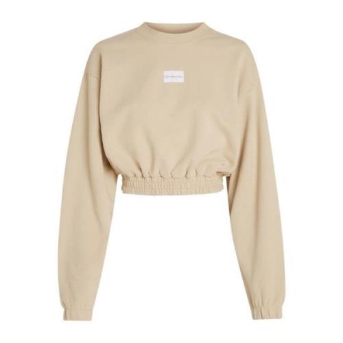 Calvin Klein Jeans Beige Crew Neck Sweatshirt Beige, Dam