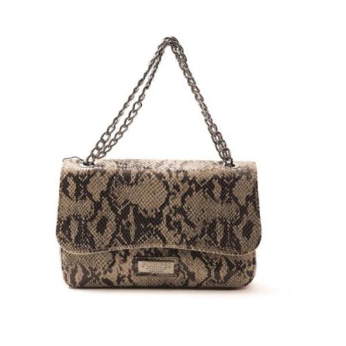 Pompei Donatella Python Print Axelväska Margherita Brown, Dam