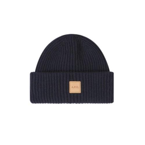 A.p.c. Michelle Unisex Beanie Hat Blue, Herr