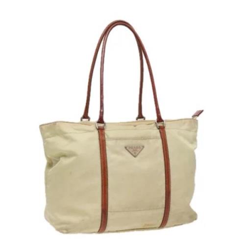 Prada Vintage Pre-owned Nylon totevskor Beige, Dam