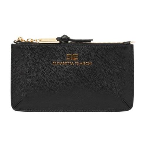 Elisabetta Franchi Grained Black Mini Shoulder Bag Black, Dam