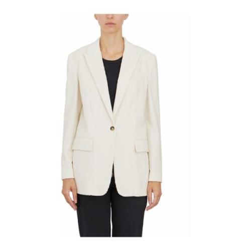 Dondup Enkelknäppt Blazer Beige, Dam