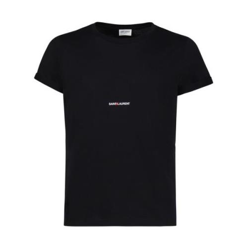 Saint Laurent Svarta Crewneck T-shirts och Polos Black, Herr