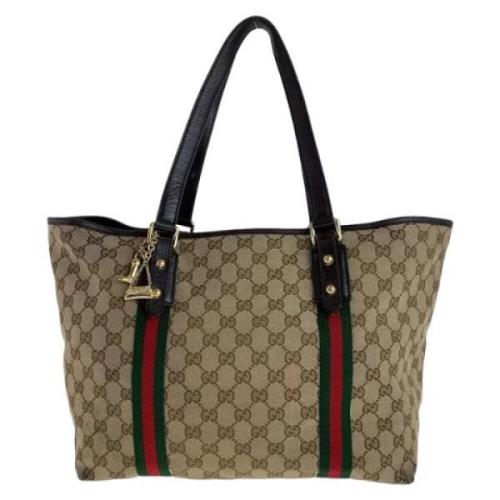 Gucci Vintage Pre-owned Canvas gucci-vskor Beige, Dam